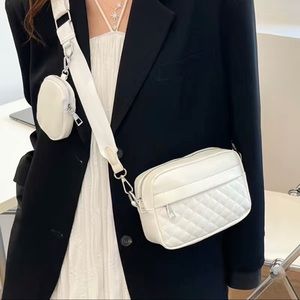 NWOT white quilted crossbody with detachable pouch